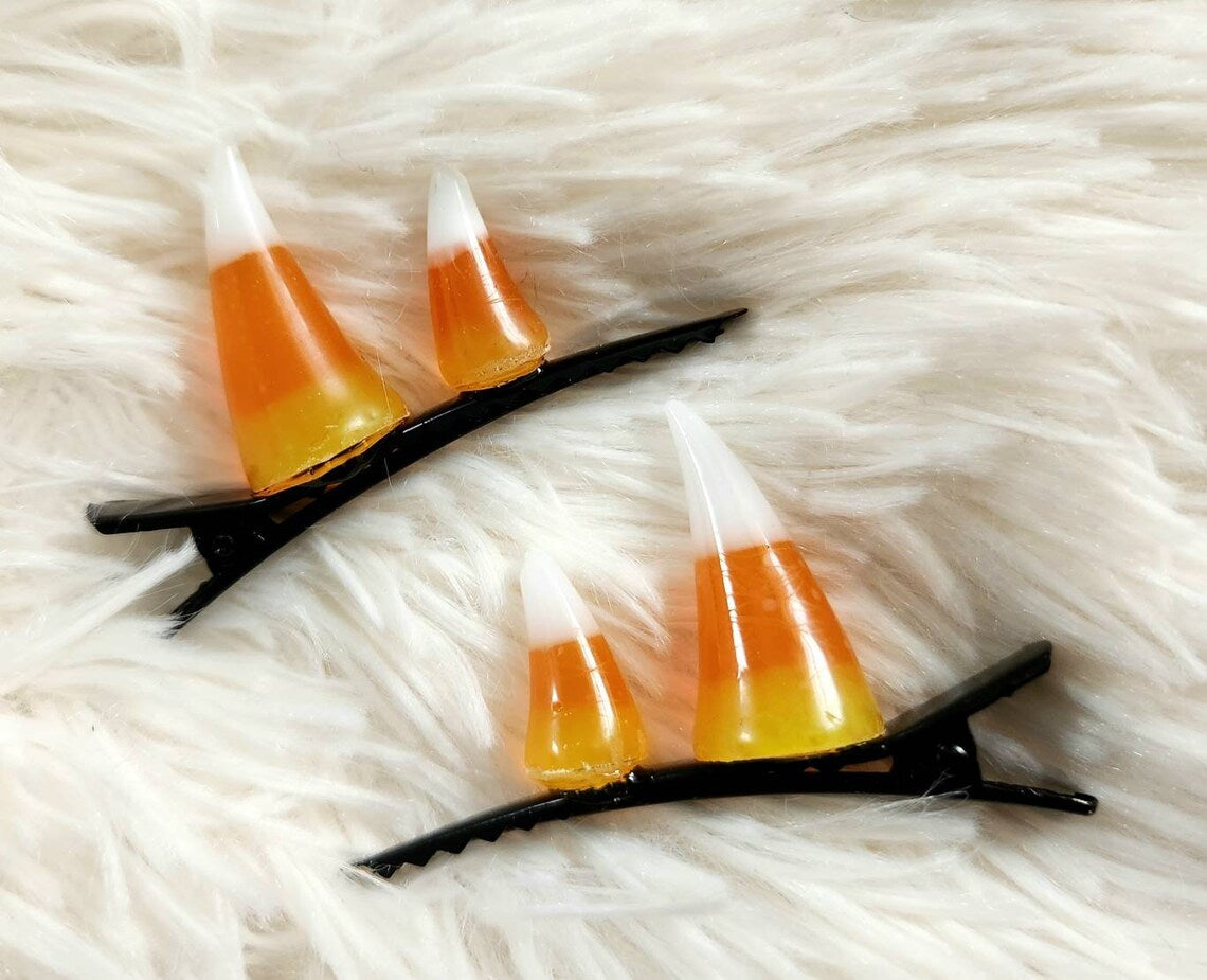 Demon horn hairclips