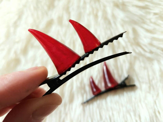 Toxic green Demon horns hairclips
