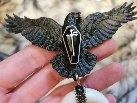 Goth viking raven hairclip