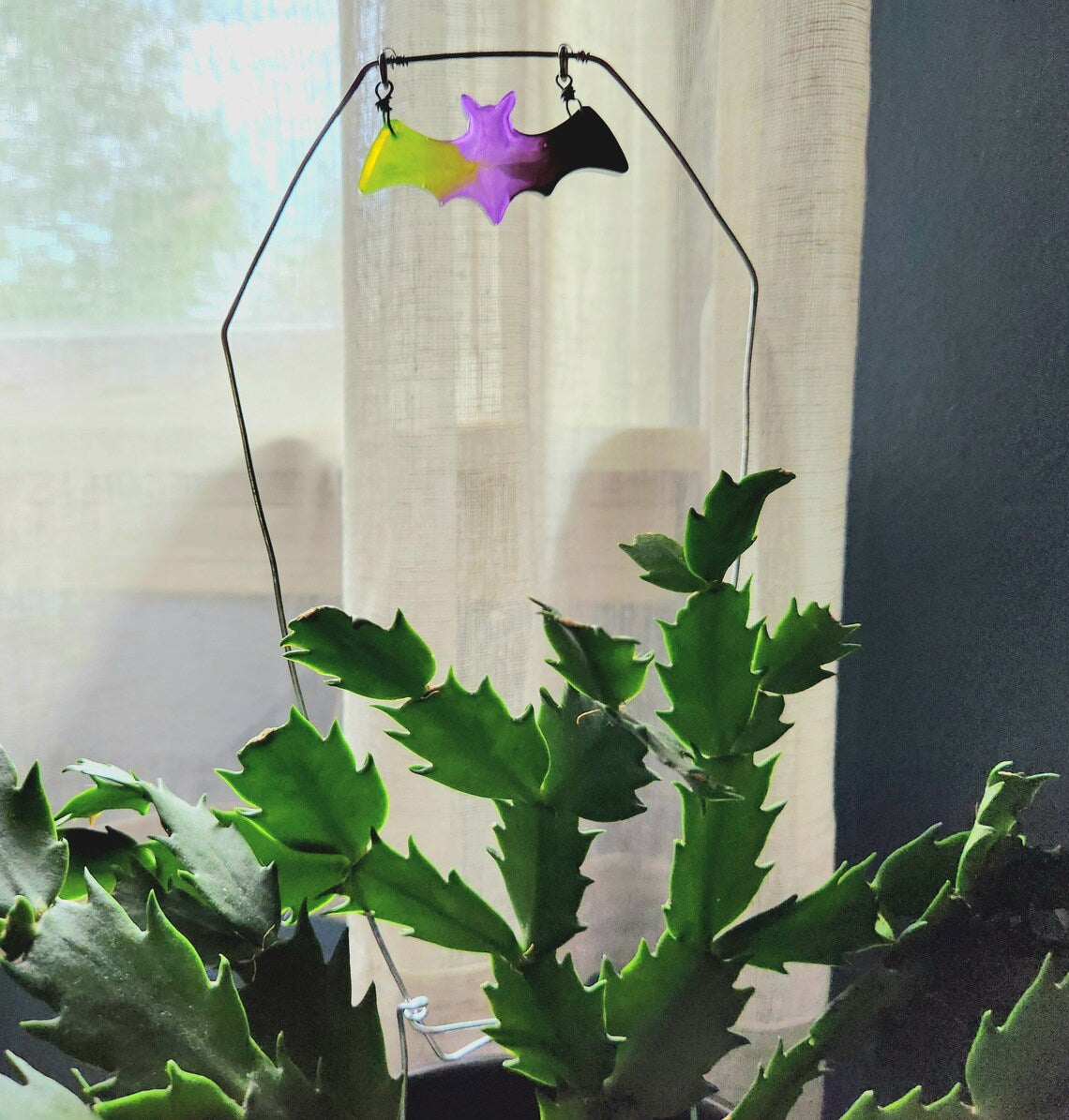 Goth Coffin planter trellis stake