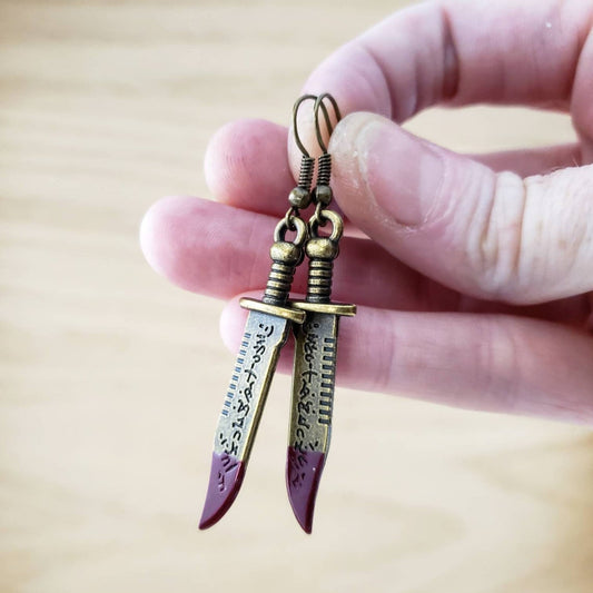 Supernatural demon blade earrings