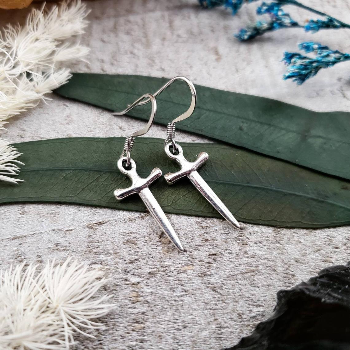 Supernatural angel blade earrings