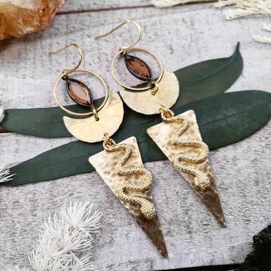 Athena serpent earrings