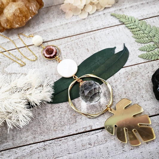 Tropical Monstera suncatcher