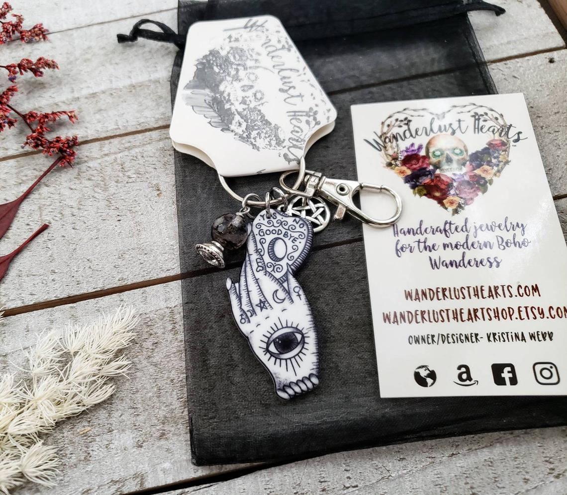 Witchy Ouija charm keychain