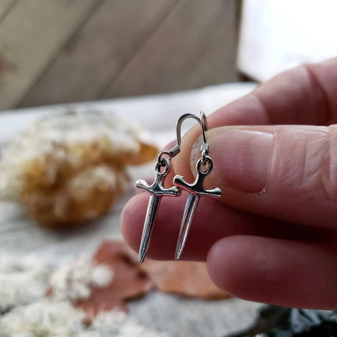 Supernatural angel blade earrings