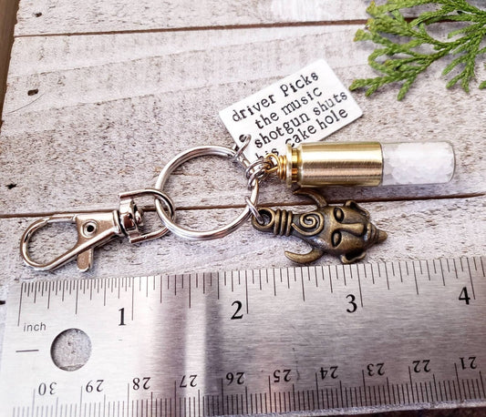 Driver picks the music shotgun shuts his cakehole keychain