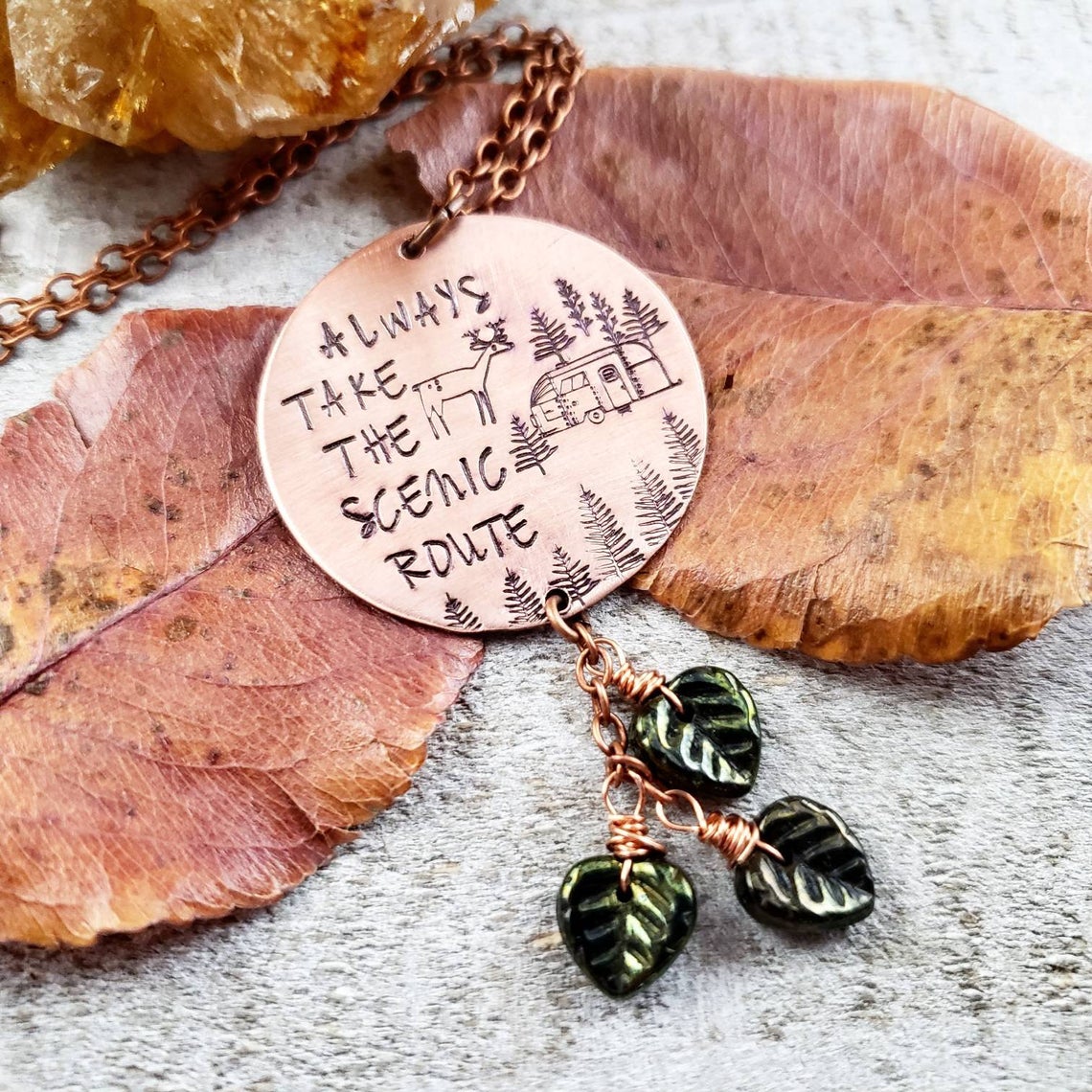 Always take the scenic route necklace