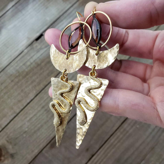 Athena serpent earrings