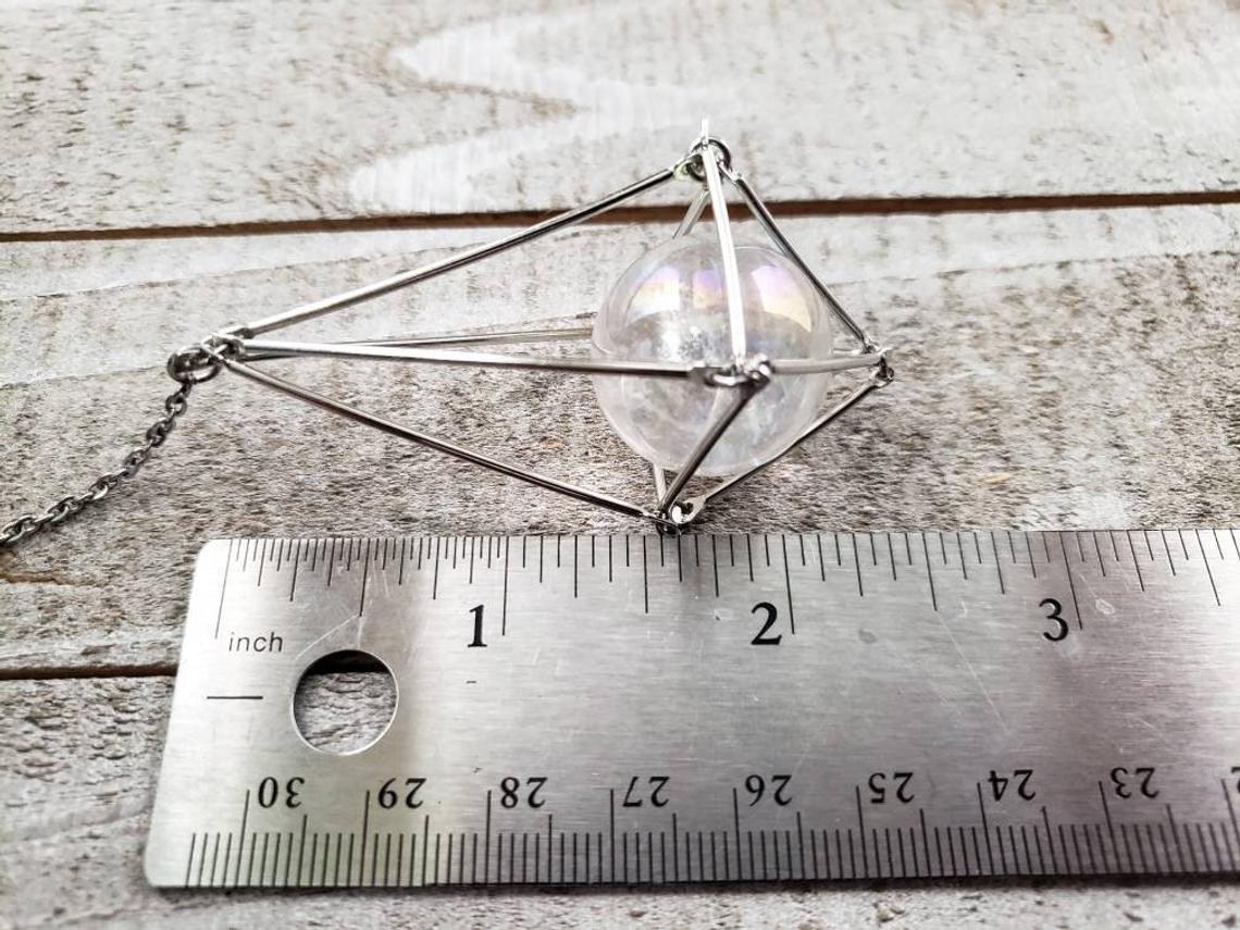 Crystal ball gold pendulum suncatcher