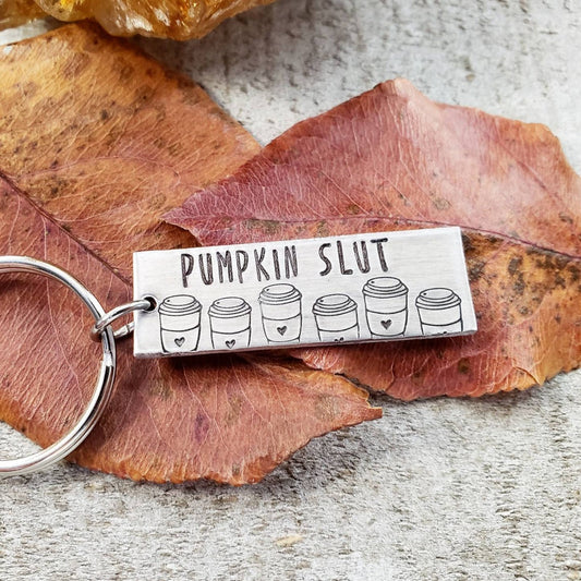 Pumpkin slut coffee lovers keychain