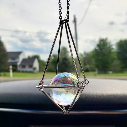 Crystal ball gold pendulum suncatcher