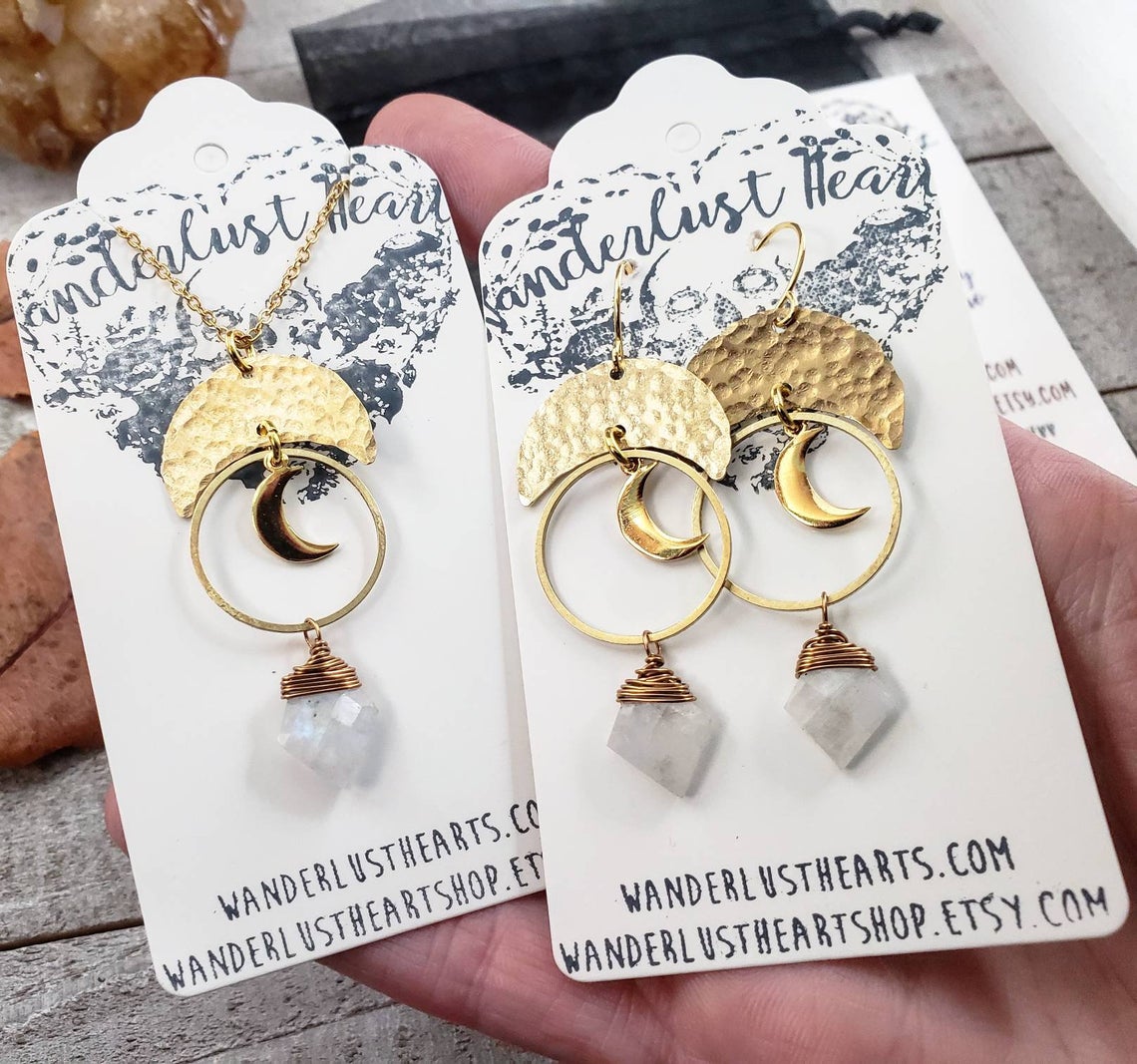 Artemis moon goddess earrings
