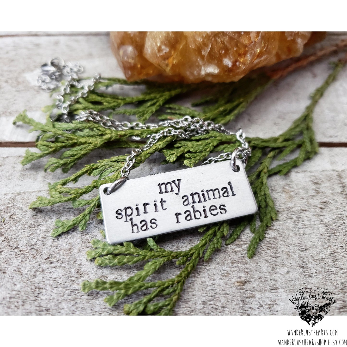 My spirit animal has rabies necklace