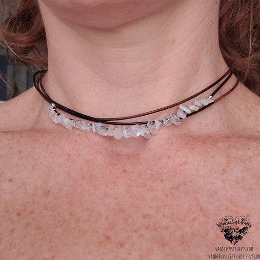 Moonstone choker necklace