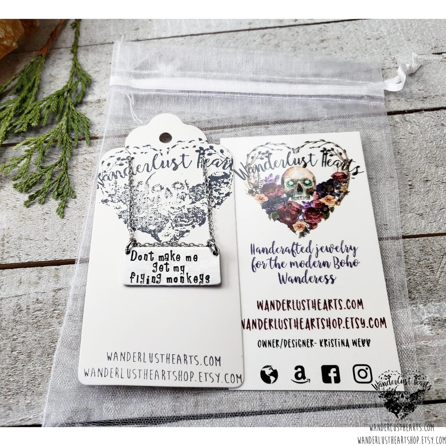 Flying monkeys necklace