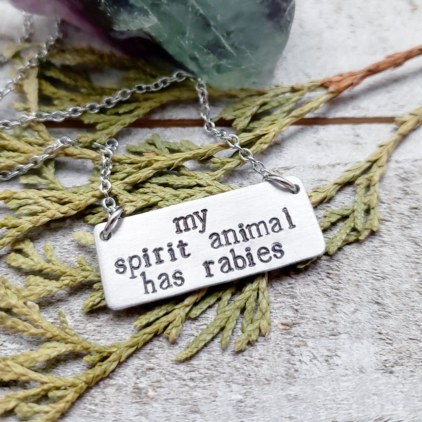My spirit animal has rabies necklace