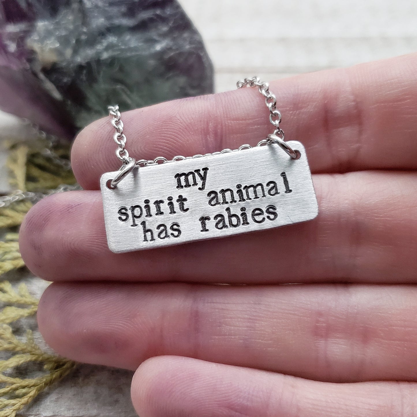 My spirit animal has rabies necklace