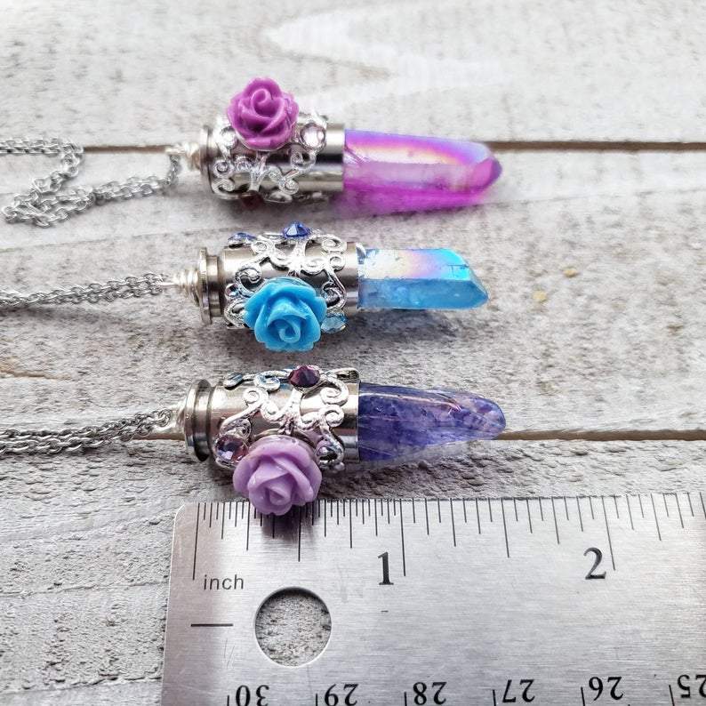 Crystal bullet necklace