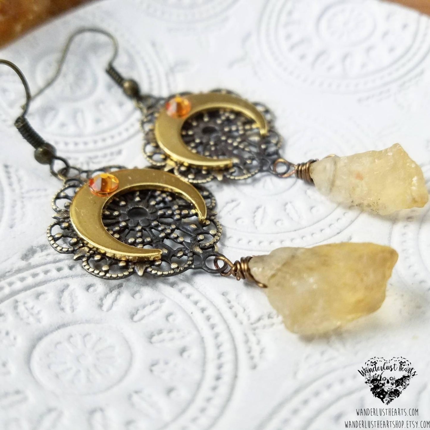 Boho Horn moon earrings-Wanderlust Hearts