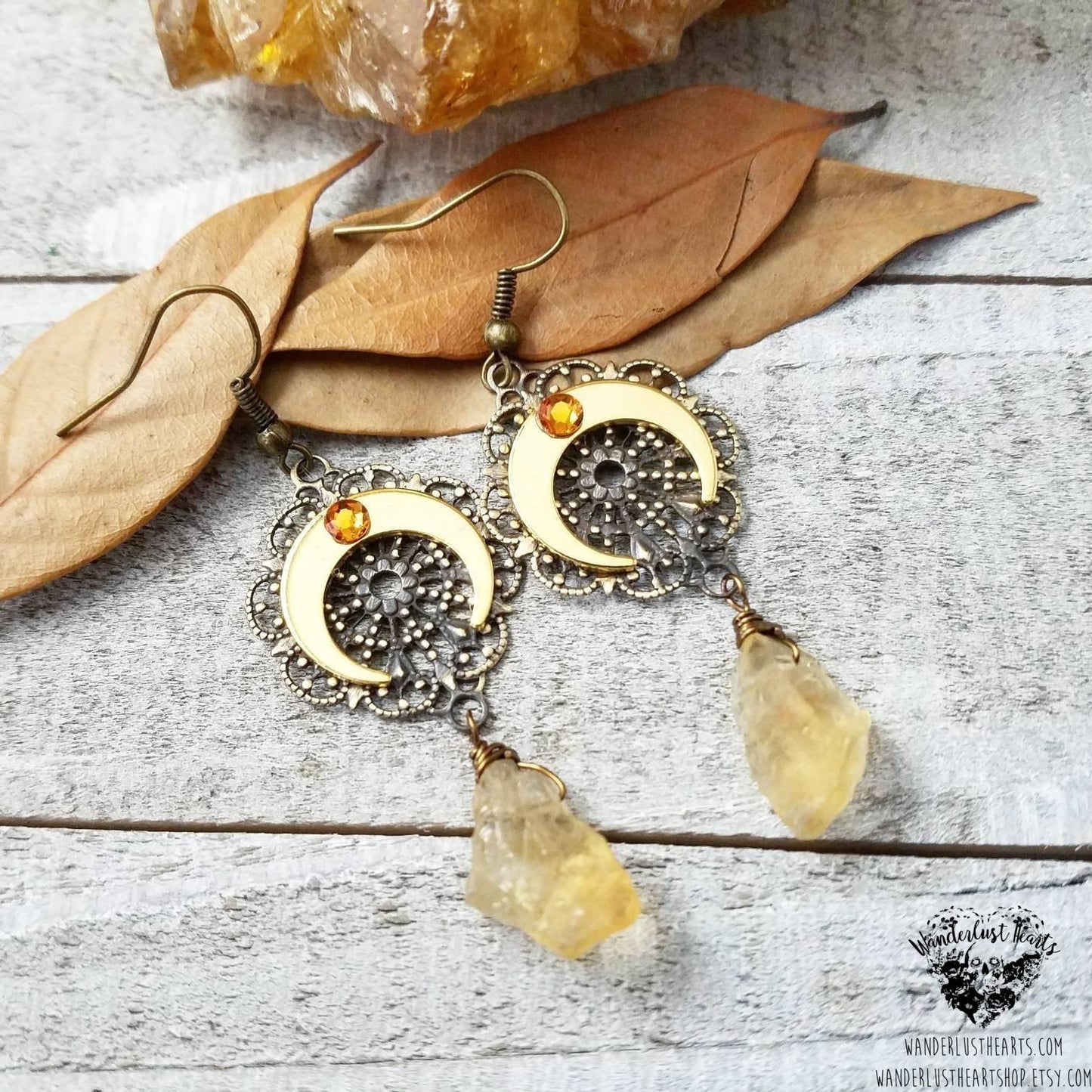 Boho Horn moon earrings-Wanderlust Hearts