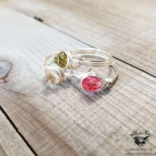 Boho stacking ring set | Spring Bloom-Wanderlust Hearts