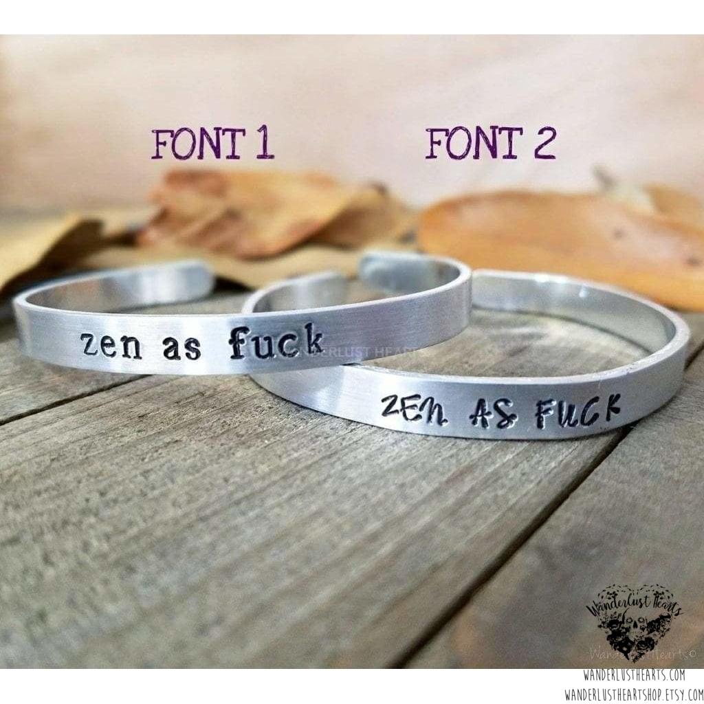Boho stamped cuff bracelet | Pick your fave quote-Wanderlust Hearts