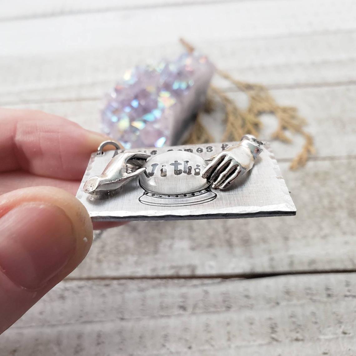 Crystal ball fortune teller necklace