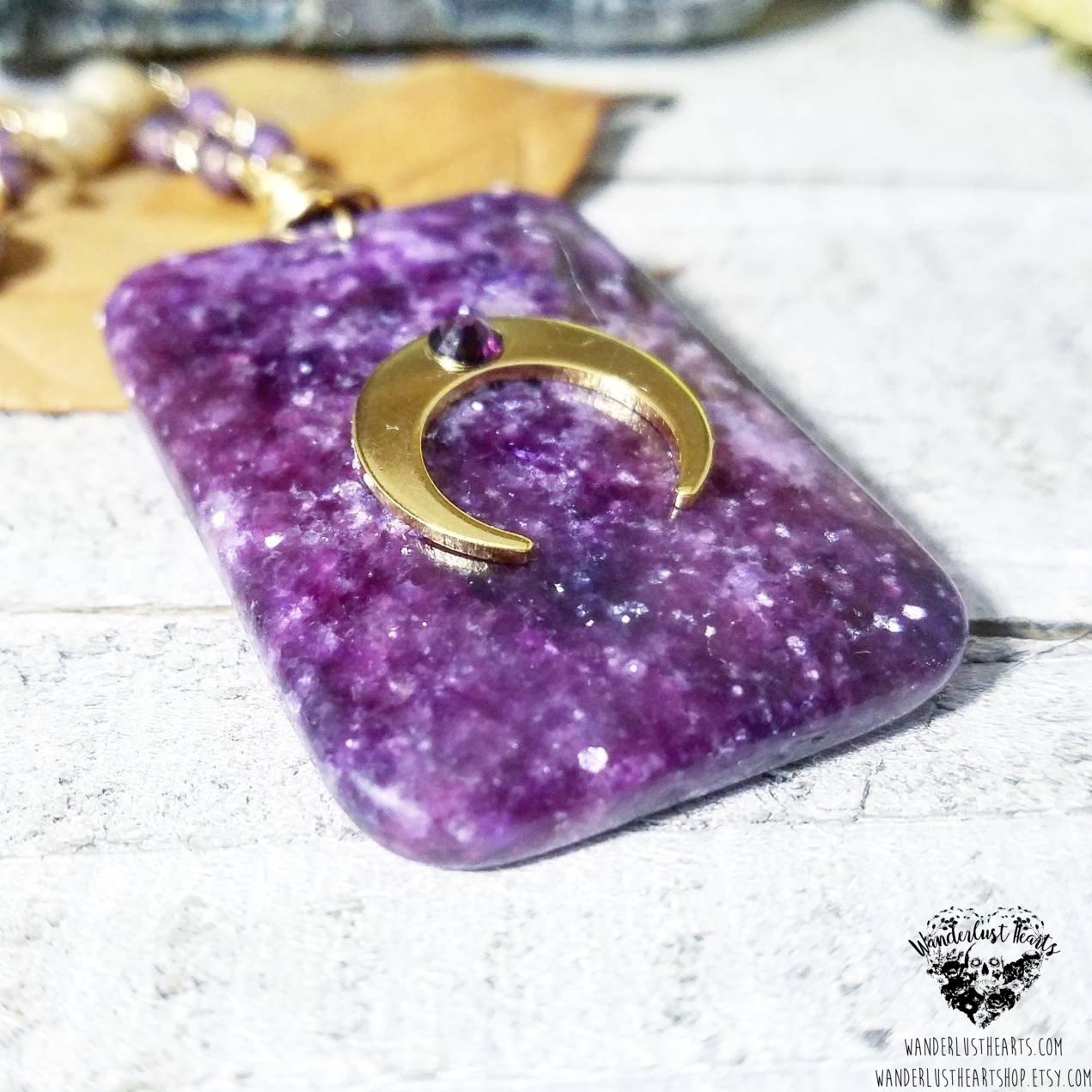 Galaxy Moon necklace-Wanderlust Hearts