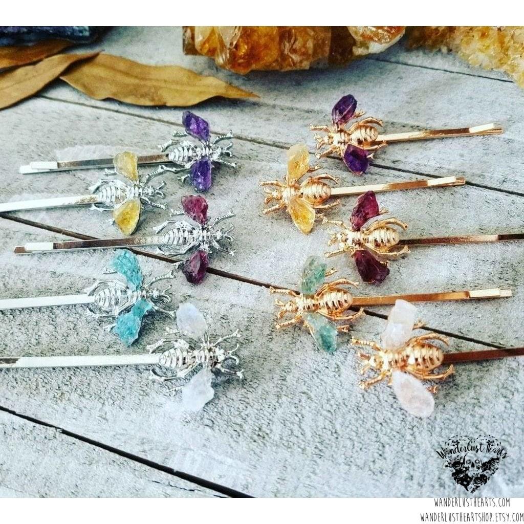 Gemstone Bee hair pin-Wanderlust Hearts