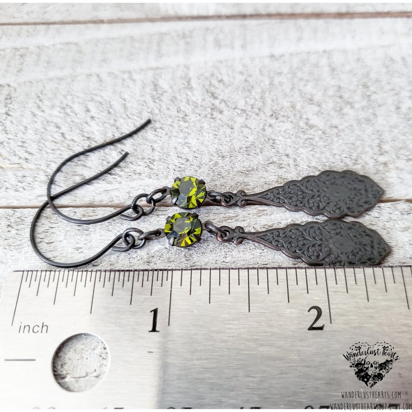 Gothic crystal earrings-Wanderlust Hearts