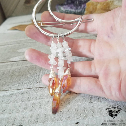 Halloween Moon hair clip-Wanderlust Hearts