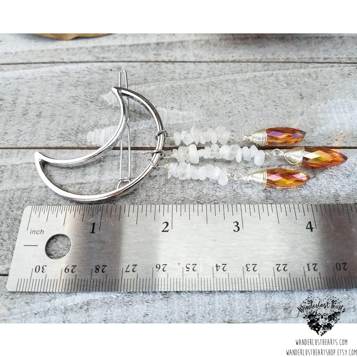 Halloween Moon hair clip-Wanderlust Hearts
