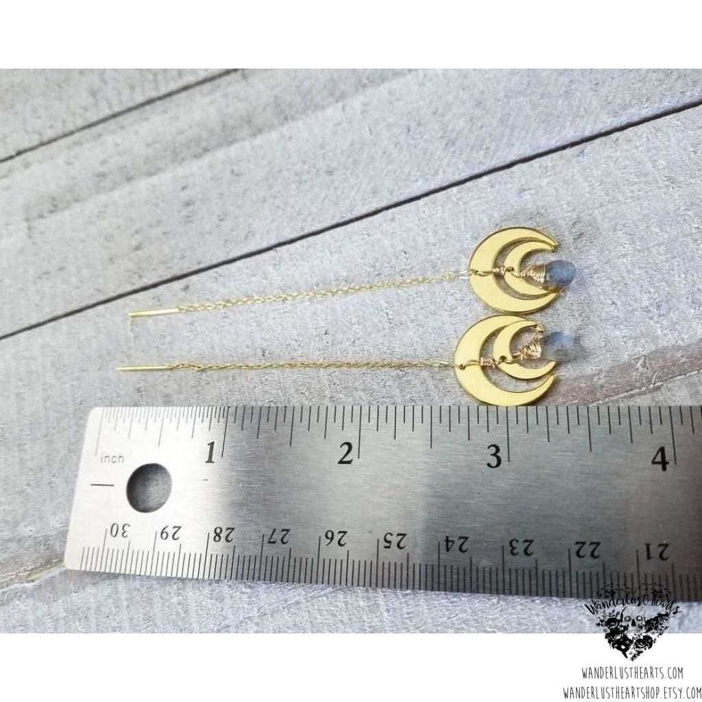Horn Moon threader earrings-Wanderlust Hearts