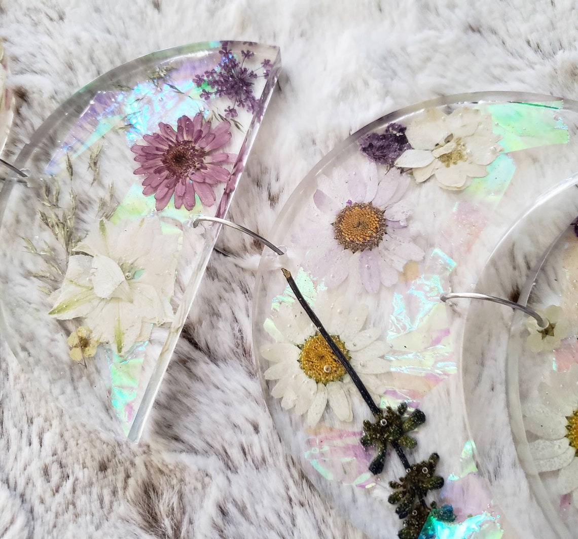 Floral holo Moon phase hanger