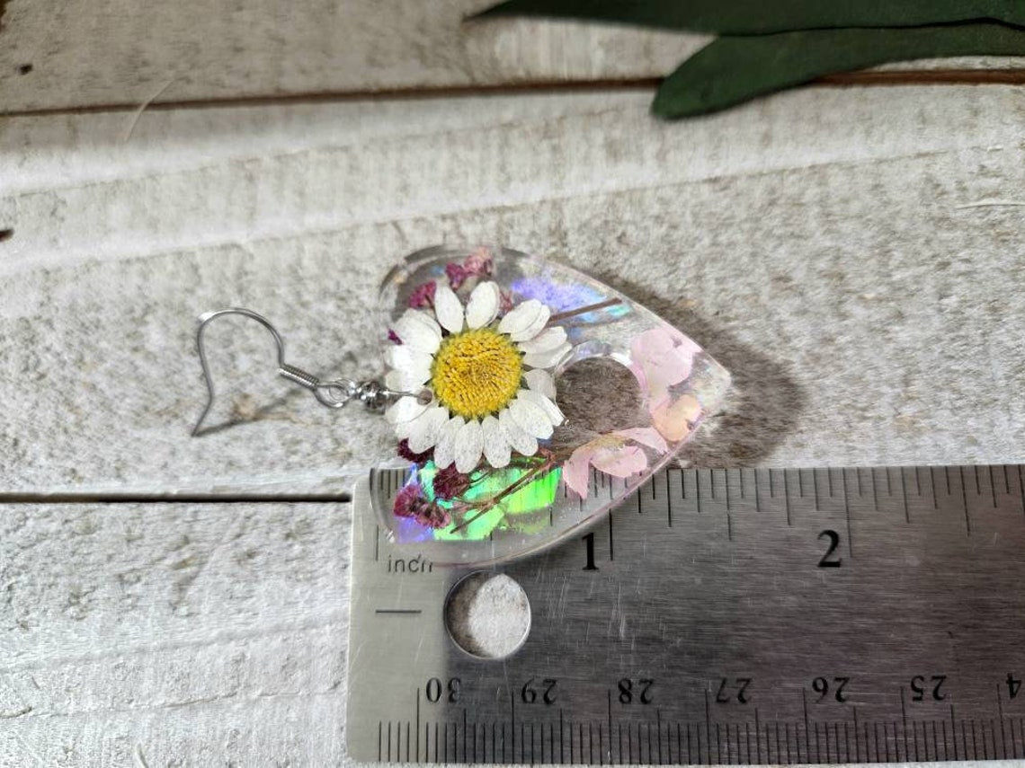 Floral planchette earrings