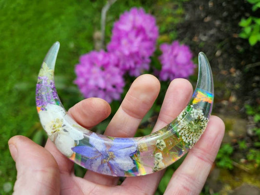 Floral moon hair fork