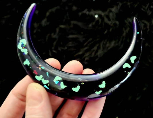 Glow bat moon hair fork