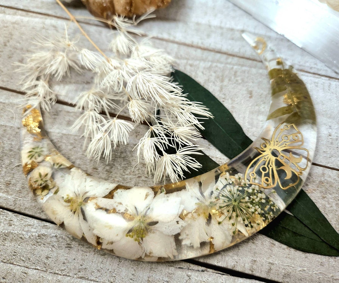Luna moth floral moon hair fork