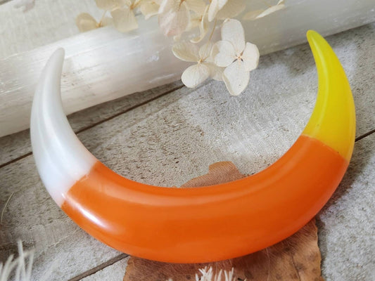 Candy corn moon hair fork