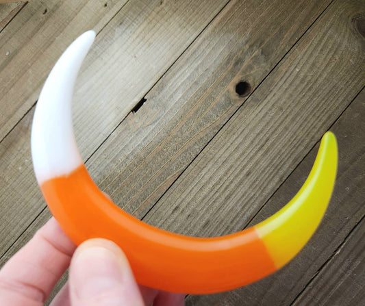 Candy corn moon hair fork
