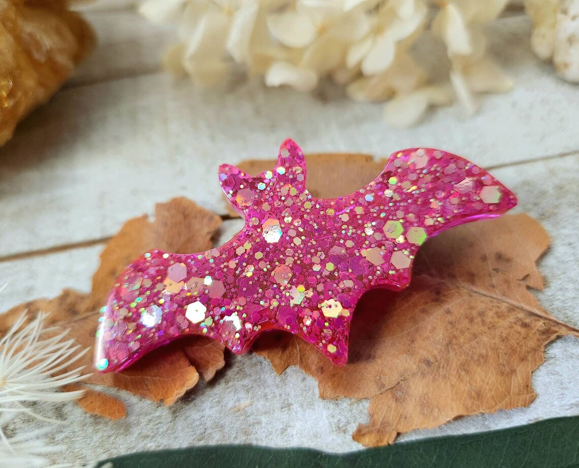 Glitter Bat hair clip 2pc set