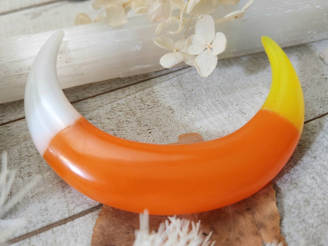 Candy corn moon hair fork