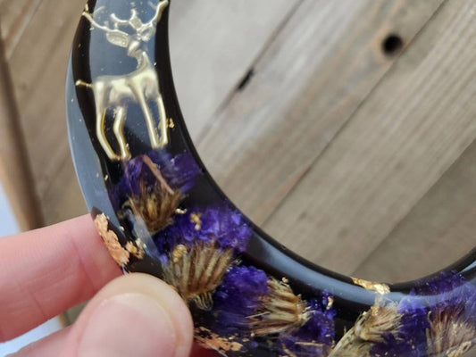 Dark forest floral hair fork