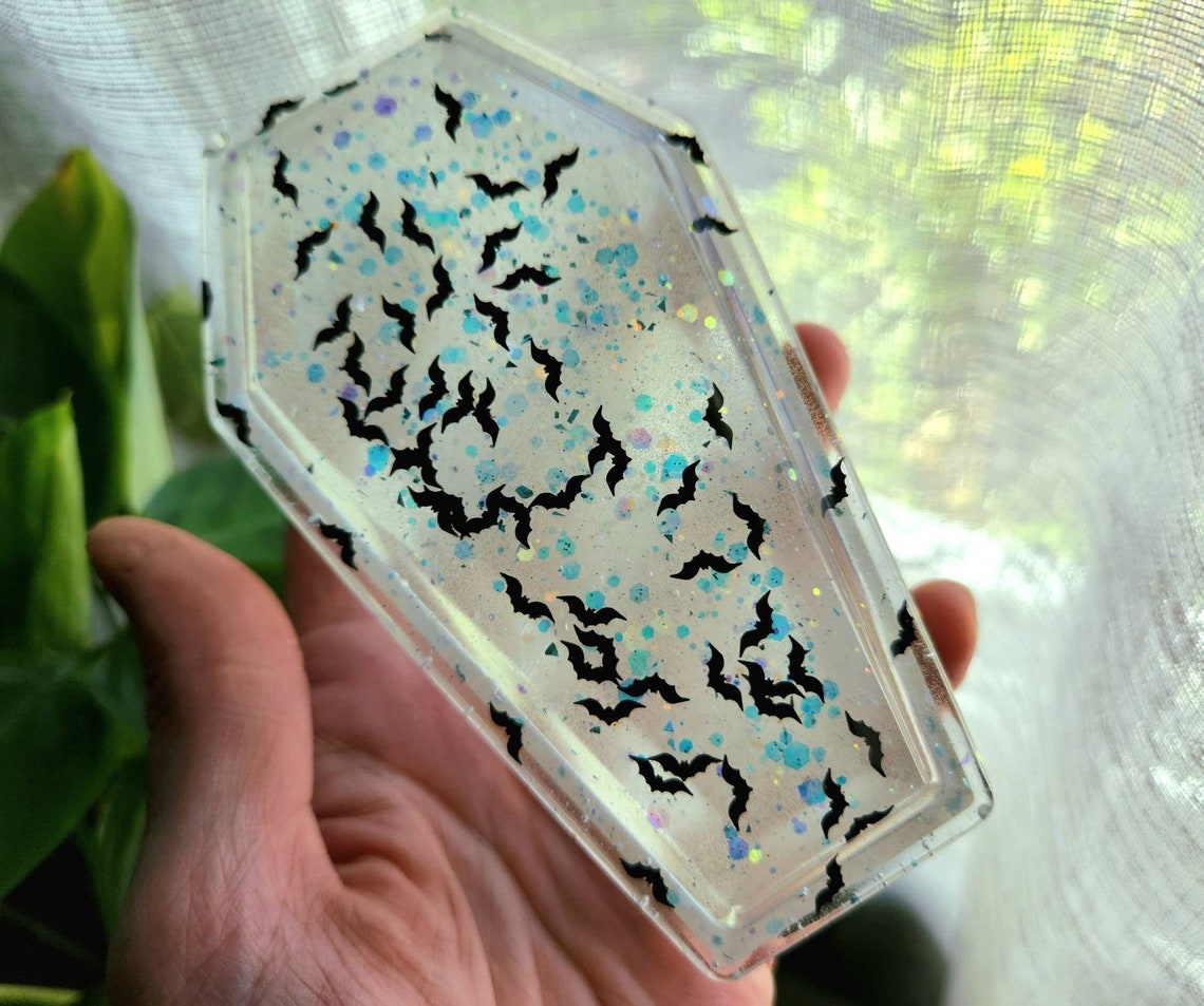 Glow bat Coffin trinket box