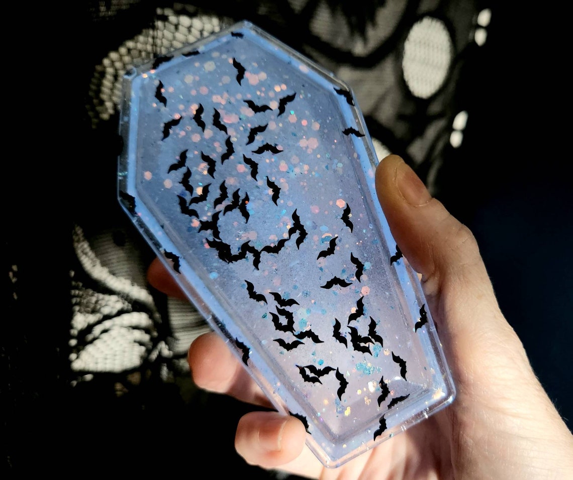 Glow bat Coffin trinket box