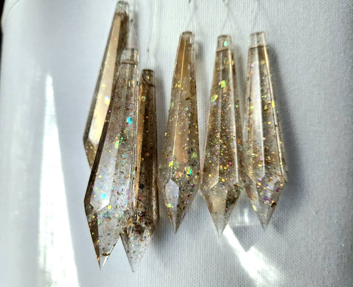 Gold crystal Icicle ornament 6PC Set