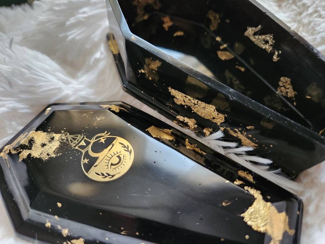 Mystical tarot coffin trinket box