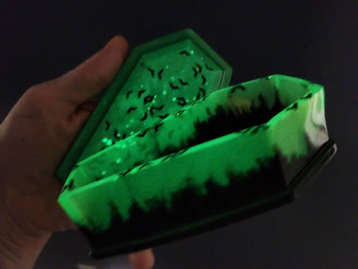 Glow bats Coffin trinket box
