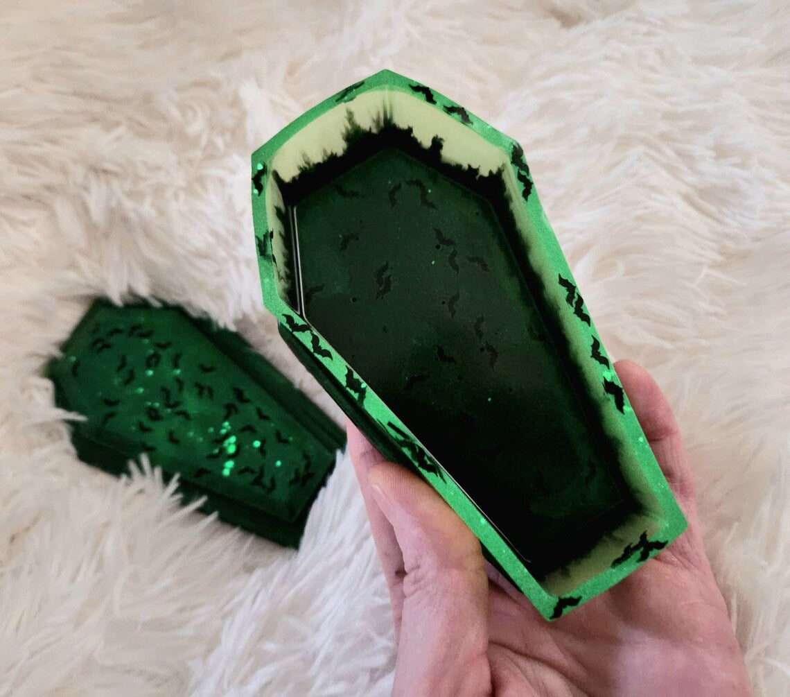 Glow bats Coffin trinket box